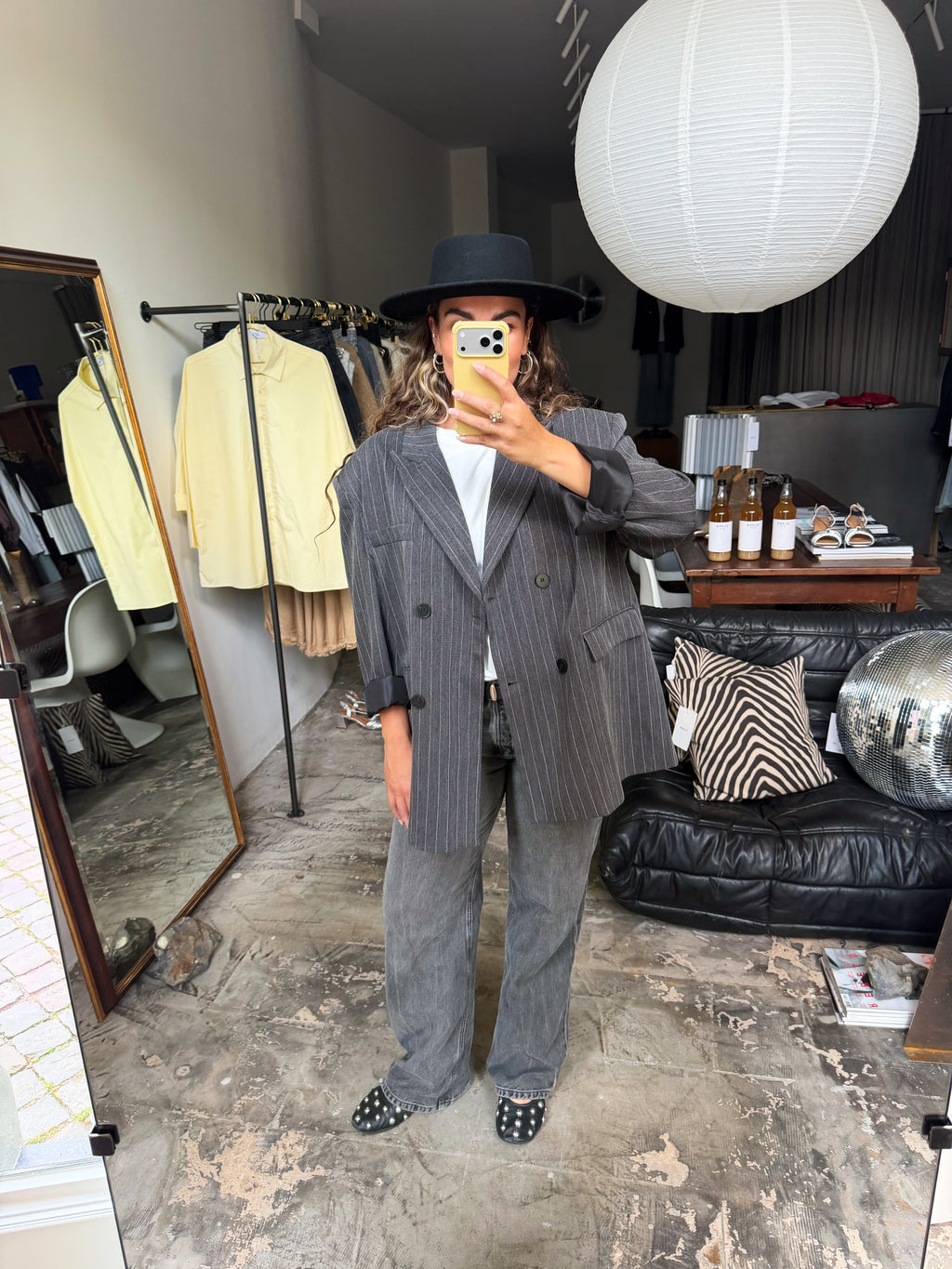 COCO - oversized blazer grijs gestreept