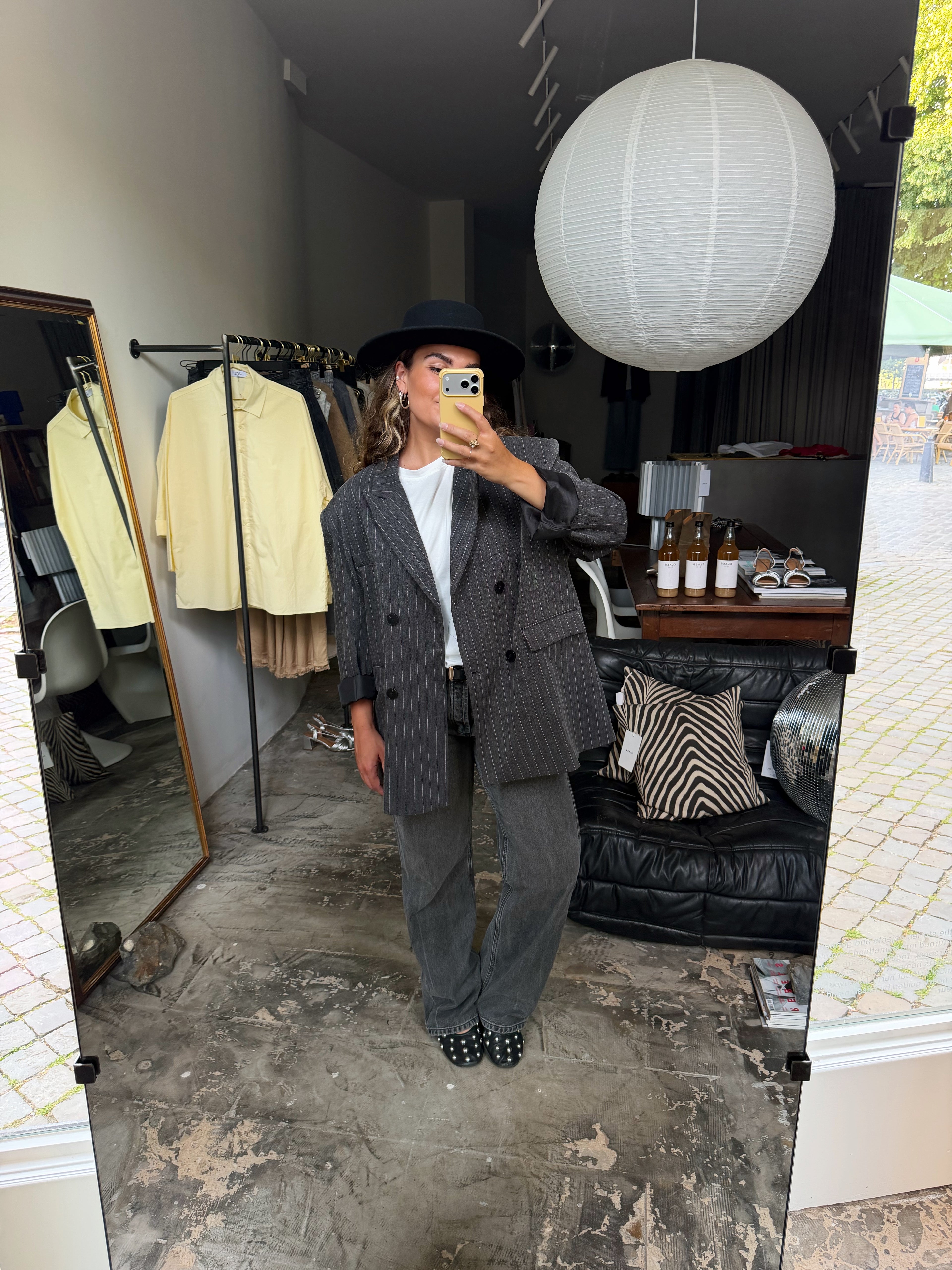 COCO - oversized blazer grijs gestreept