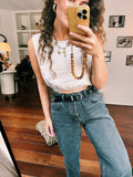 LILY - linnen croptop beige
