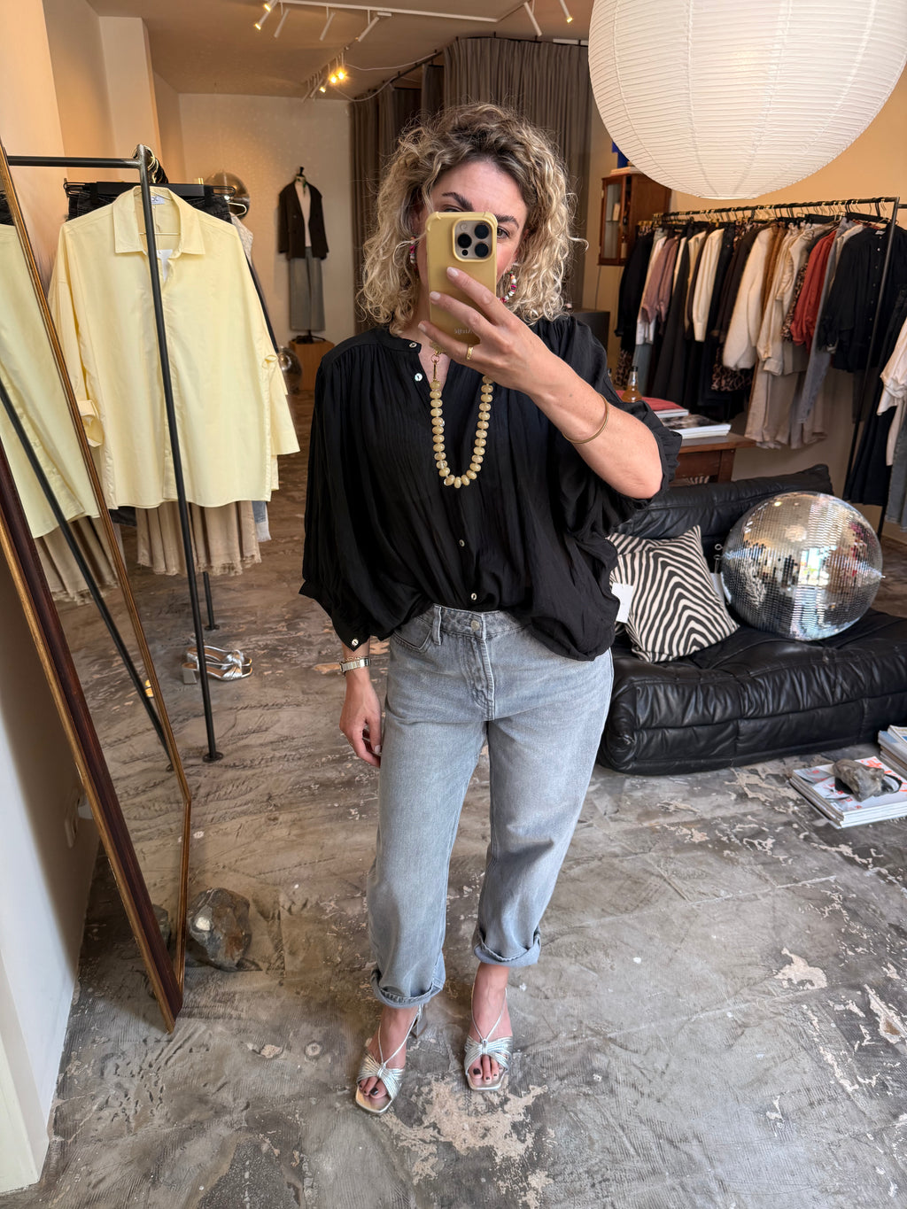 TOSSE - mom fit jeans lichtgrijs