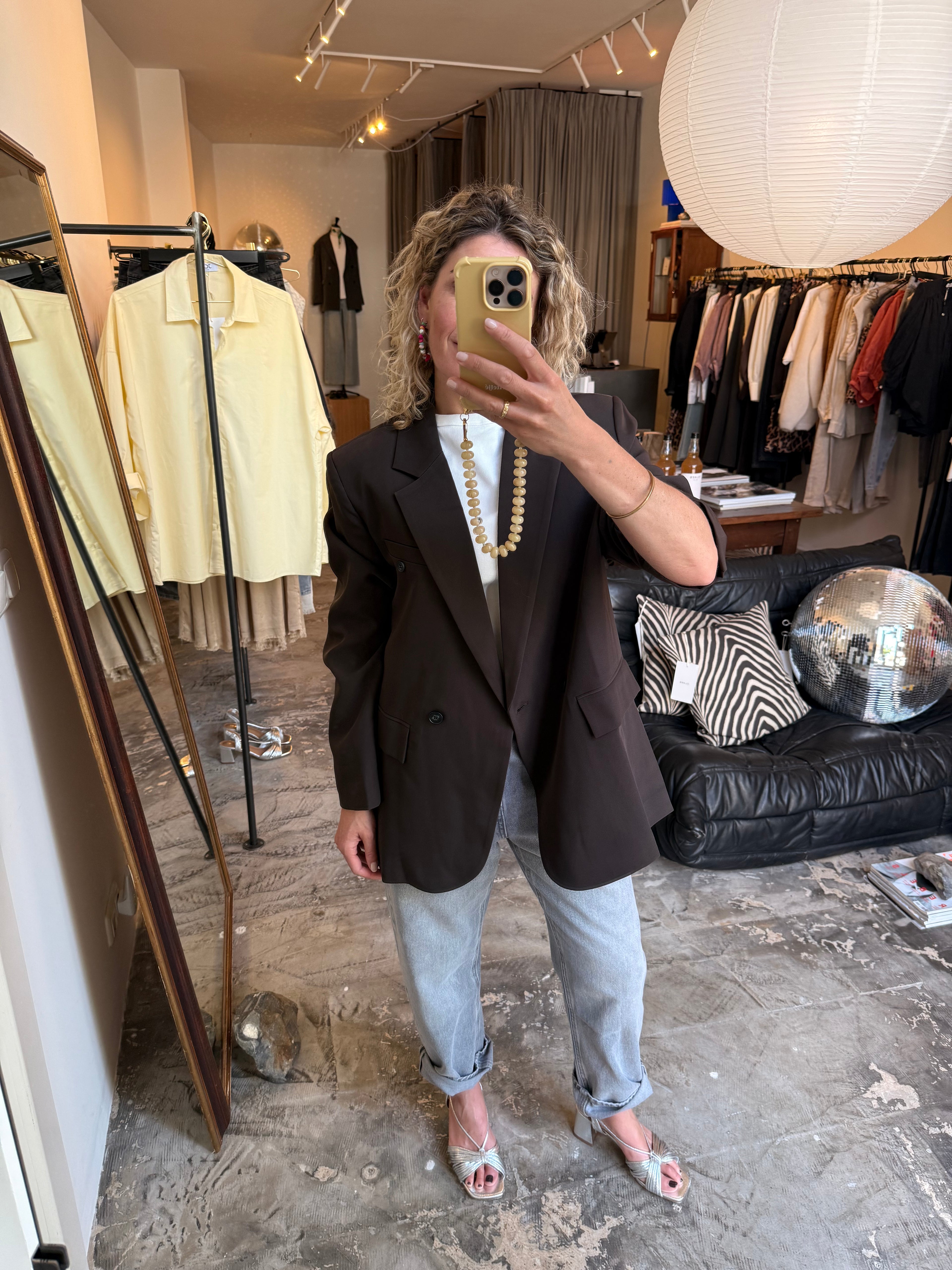 DORIS - oversized blazer donkerbruin