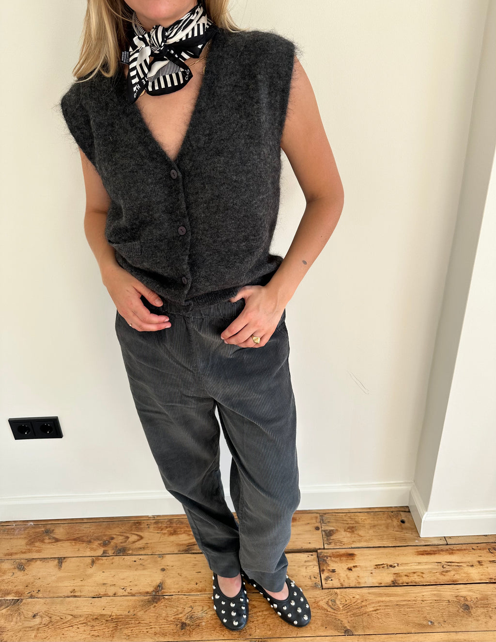 OLA - spencer kidmohair donkergrijs