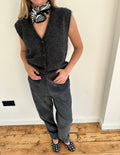 OLA - spencer kidmohair donkergrijs