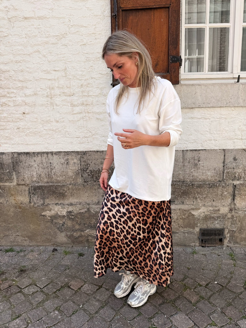 BES - katoenen longsleeve wit - CLAES