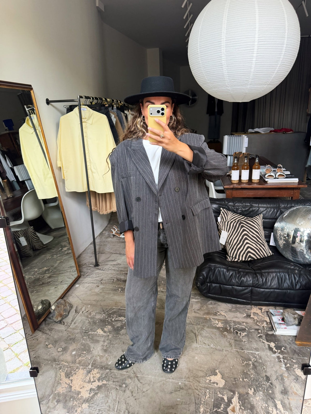 COCO - oversized blazer grijs gestreept - CLAES