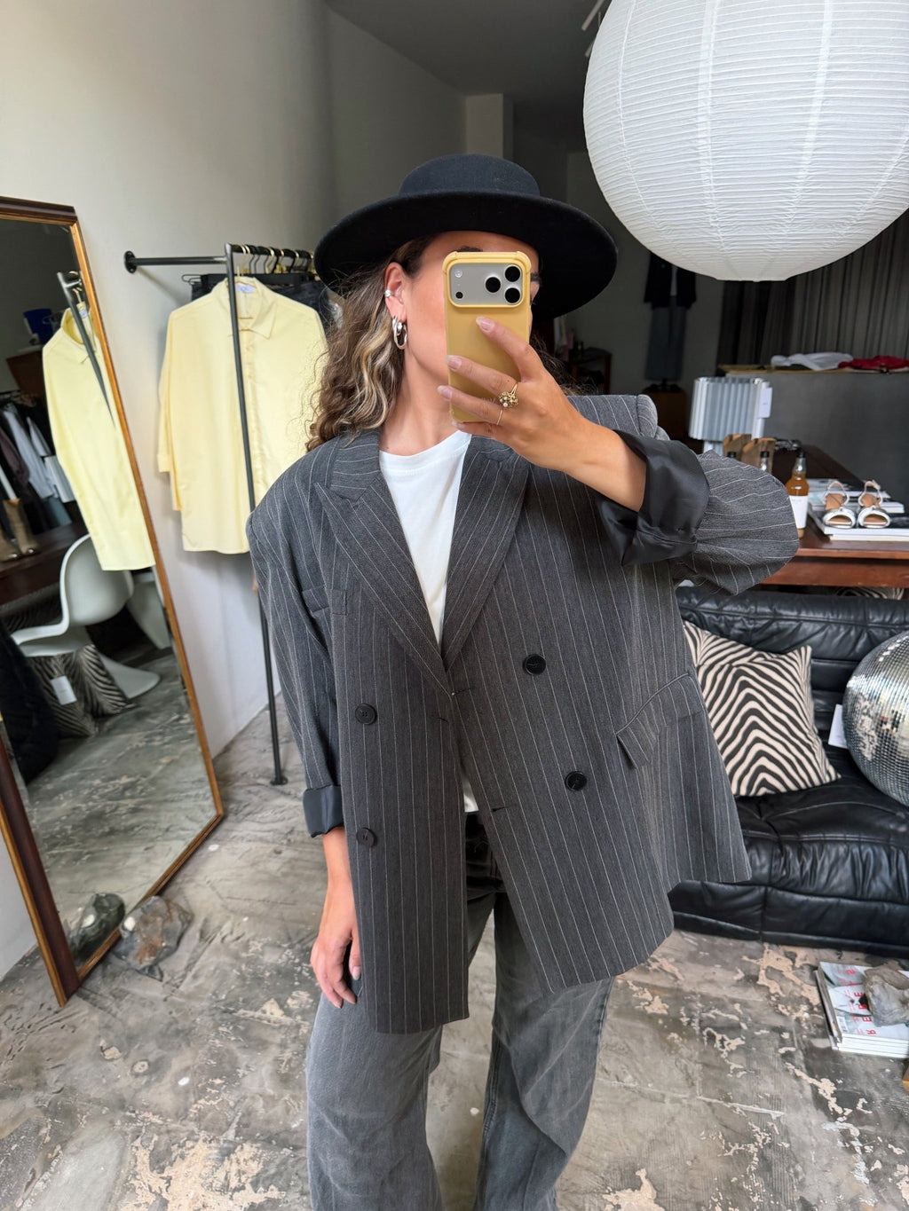 COCO - oversized blazer grijs gestreept - CLAES