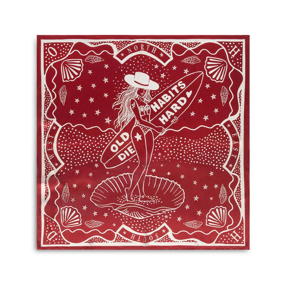 ELVIS - sjaaltje zijde rood/wit (pre-order) - CLAES