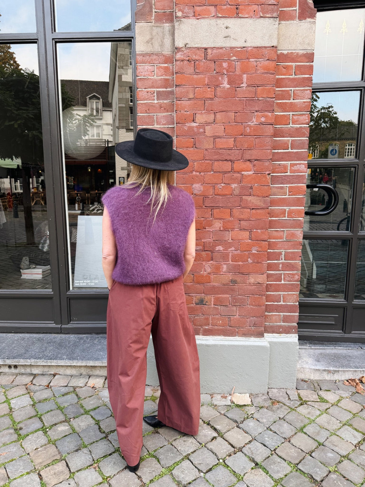 FIENE - mohair gilet paars - CLAES