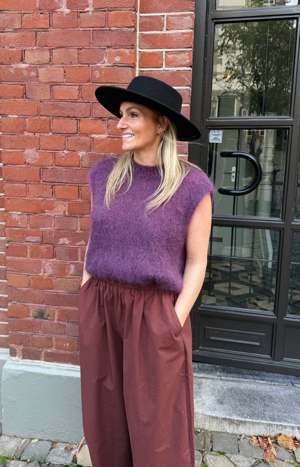 FIENE - mohair gilet paars - CLAES