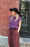 FIENE - mohair gilet paars - CLAES