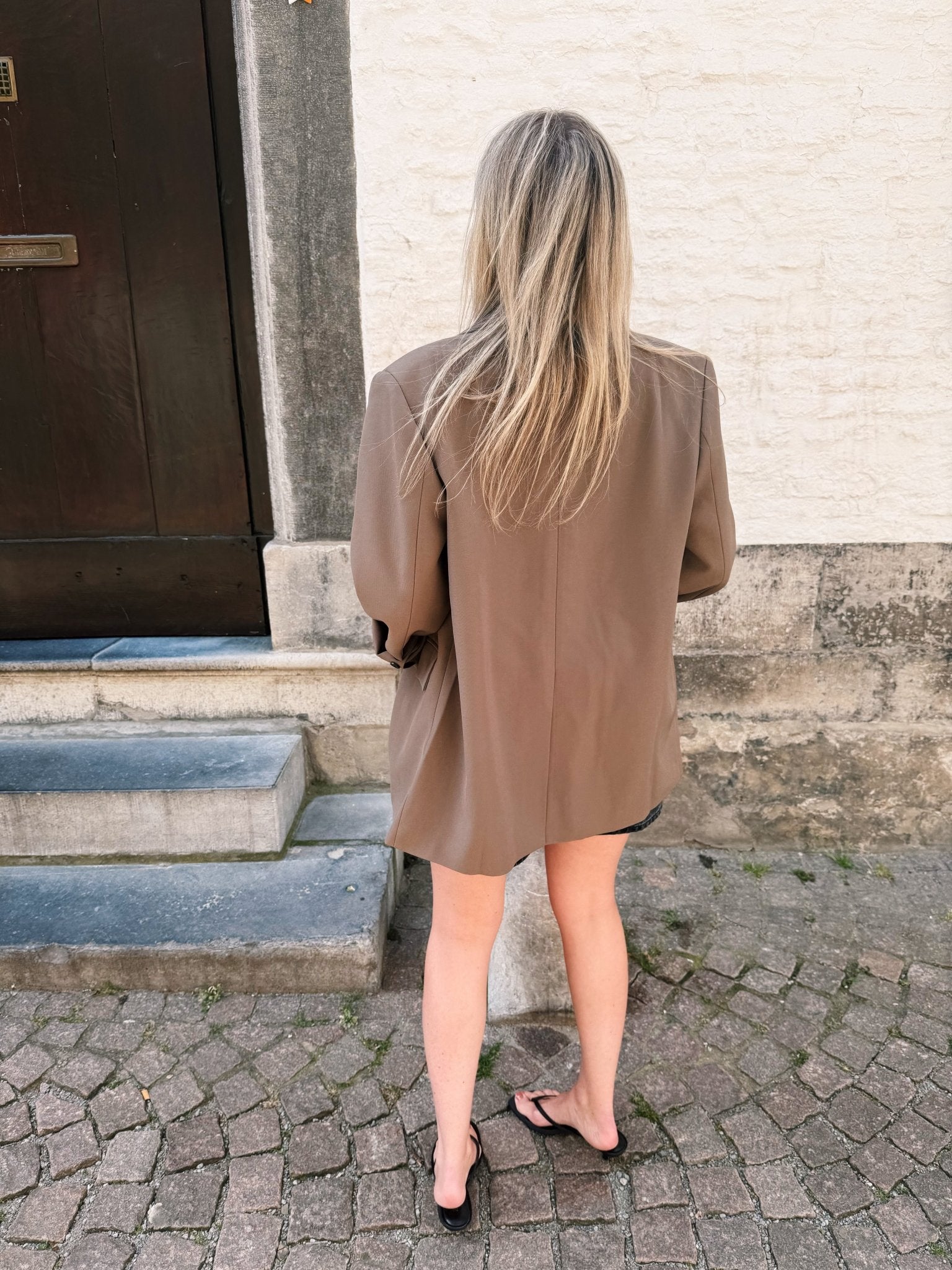 FRENKIE - oversized blazer khaki - CLAES