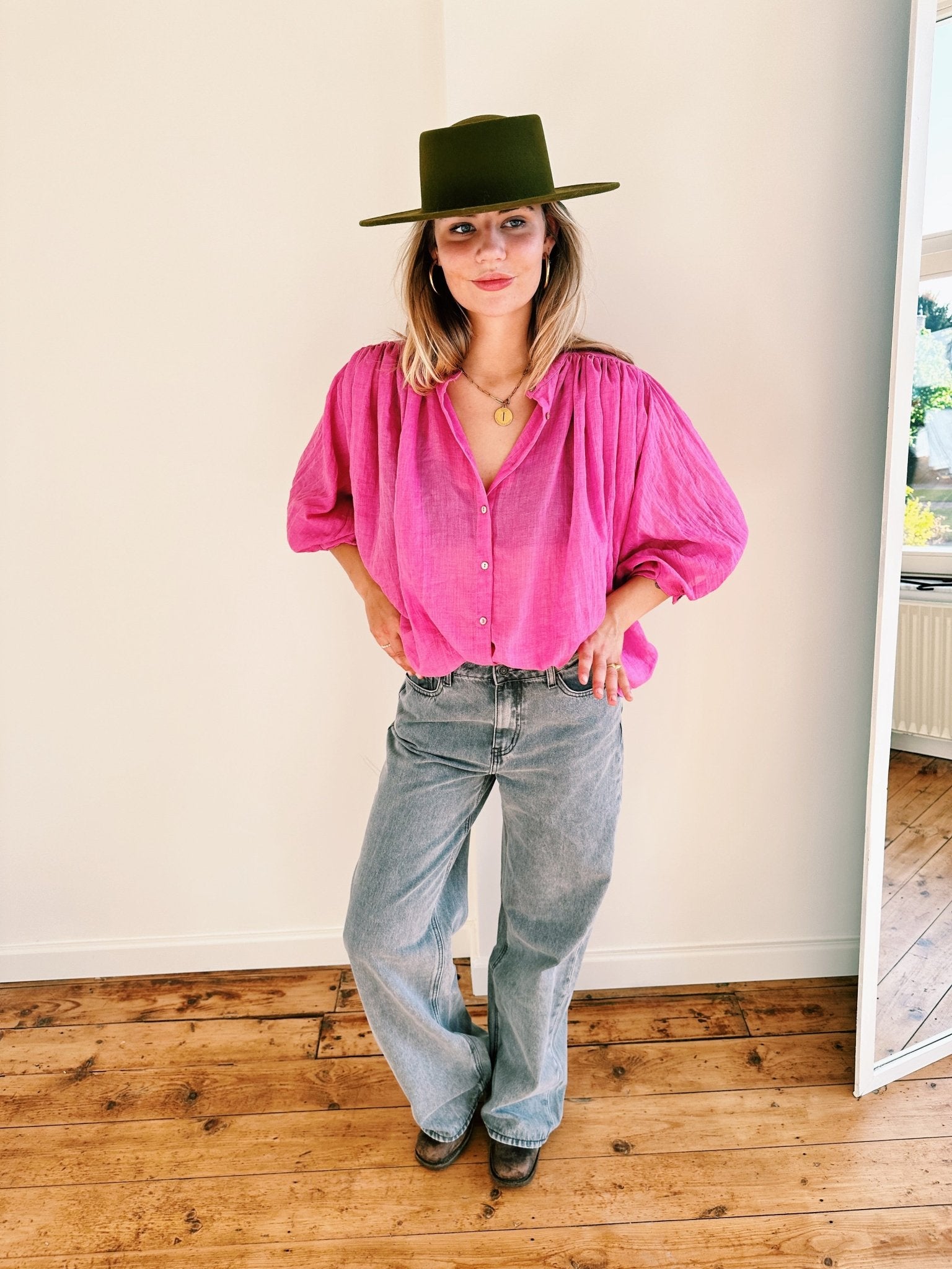 JOS - jeans wide leg lang lichtgrijs - CLAES