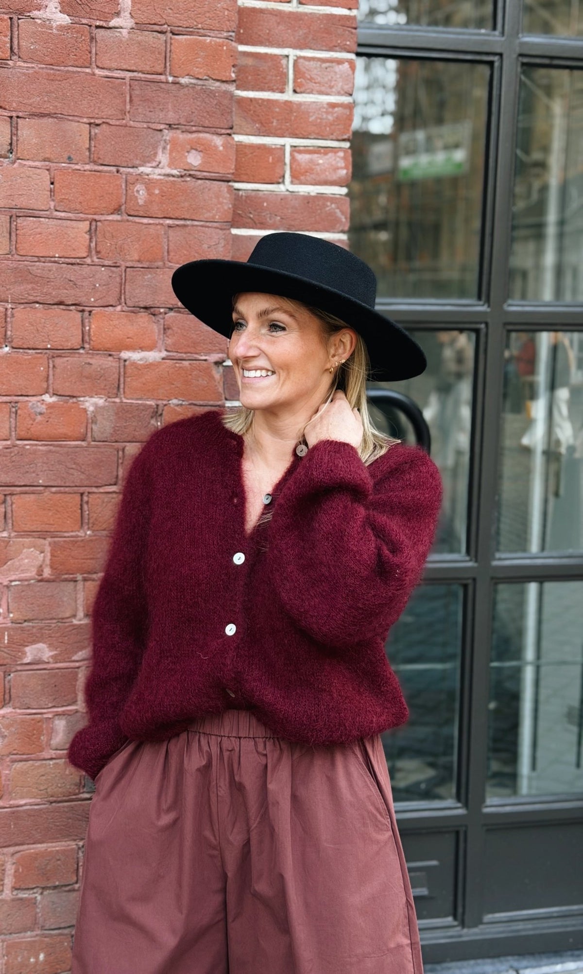LOU - kidmohair vest bordeaux - CLAES