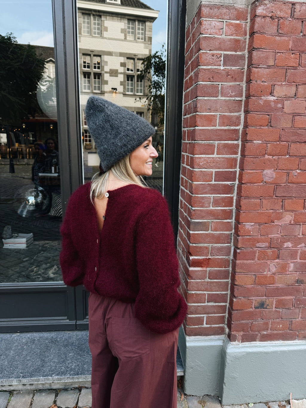 LOU - kidmohair vest bordeaux - CLAES