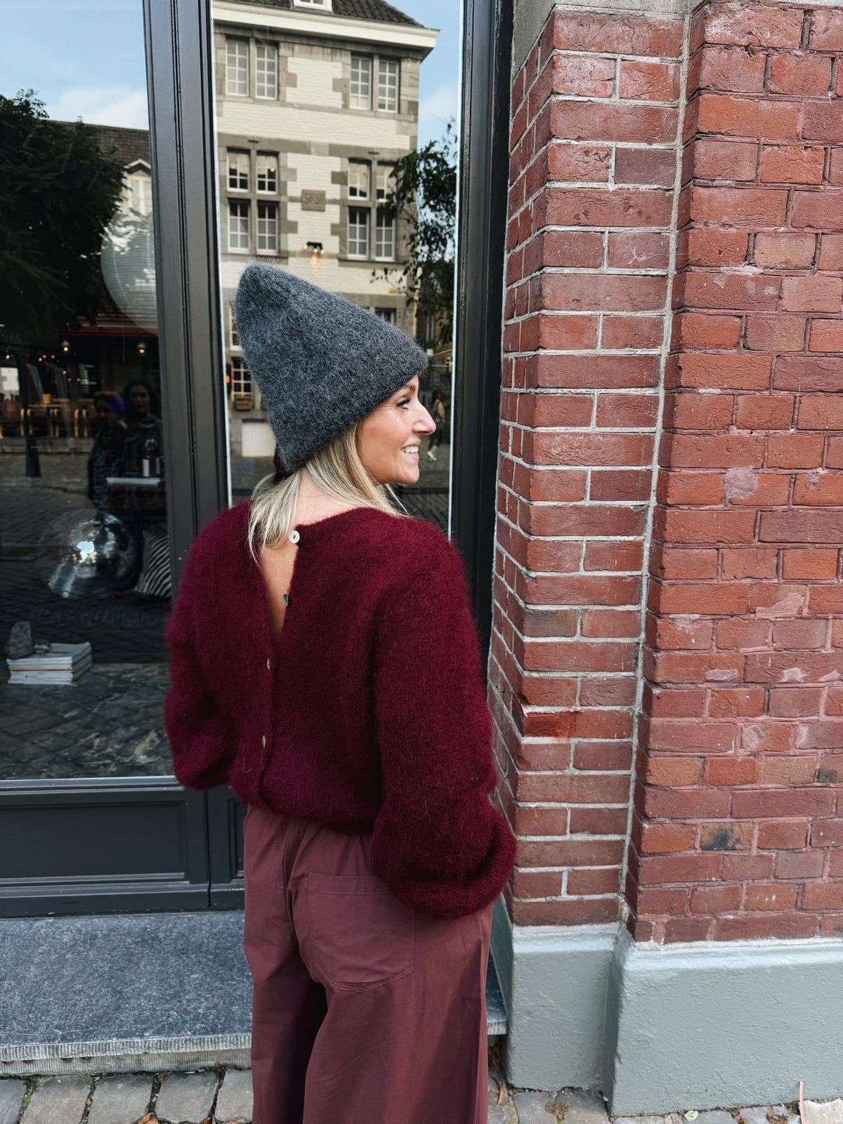 LOU - kidmohair vest bordeaux - CLAES