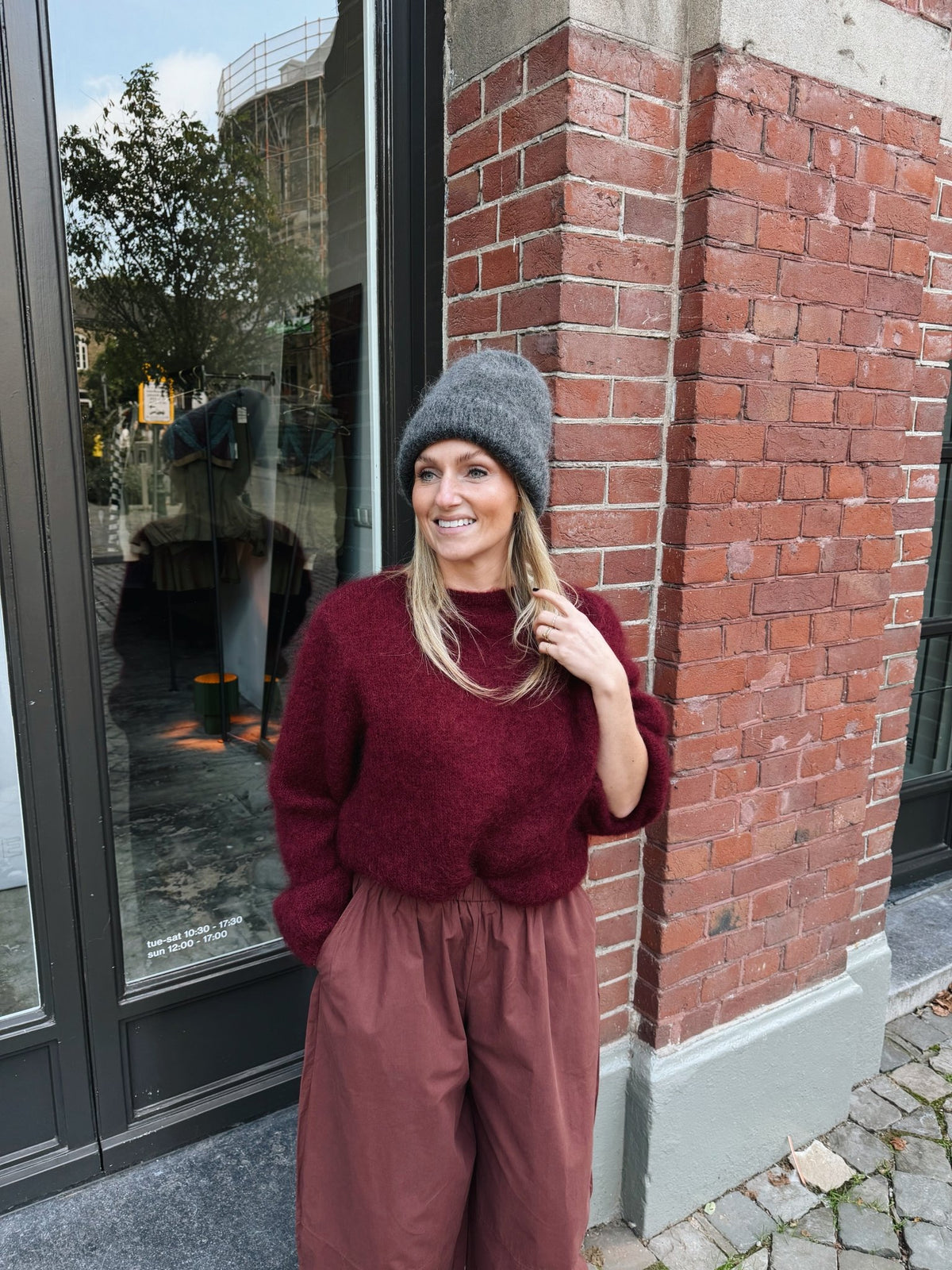 LOU - kidmohair vest bordeaux - CLAES