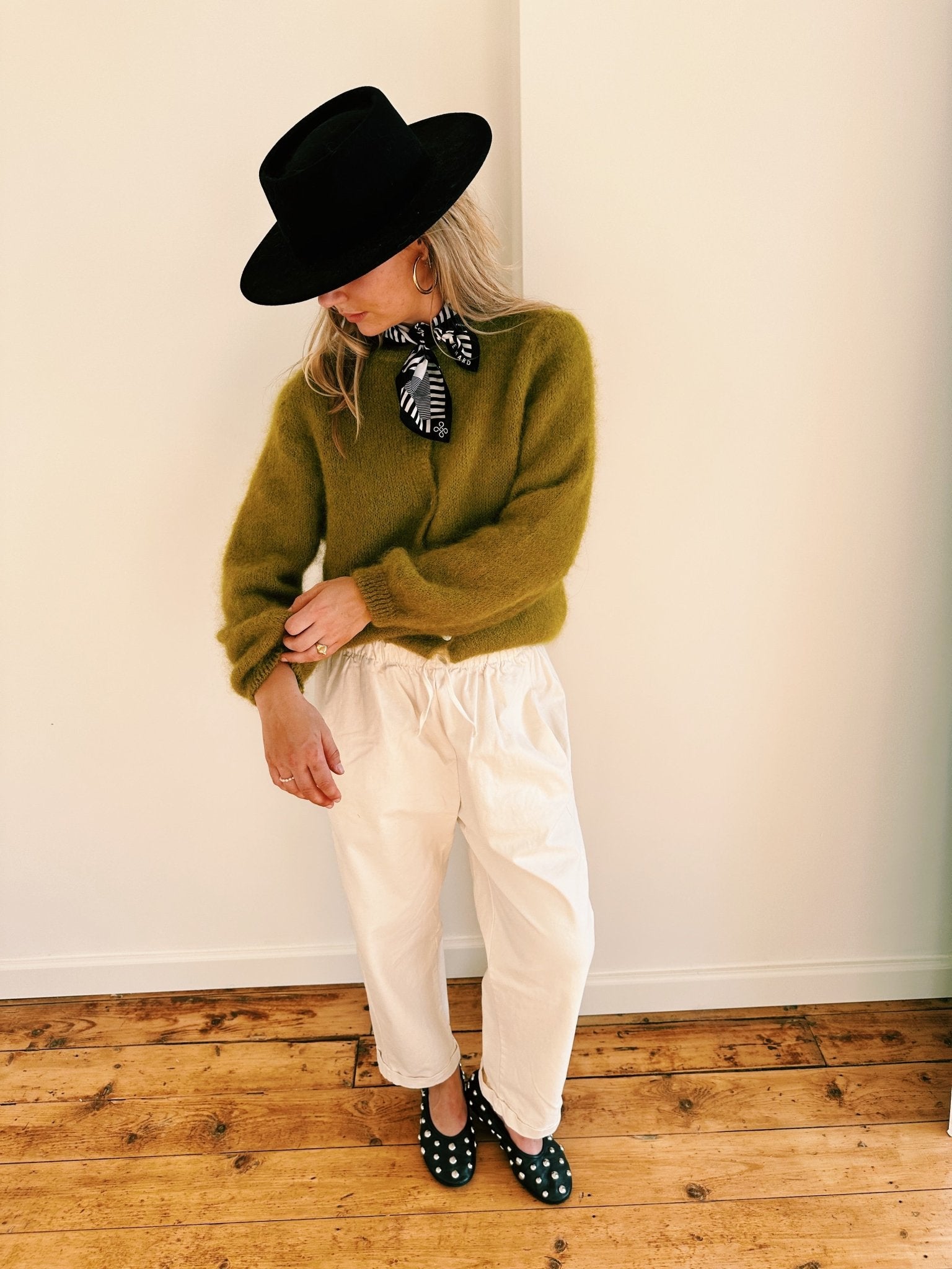 LOU - kidmohair vest mosgroen - CLAES