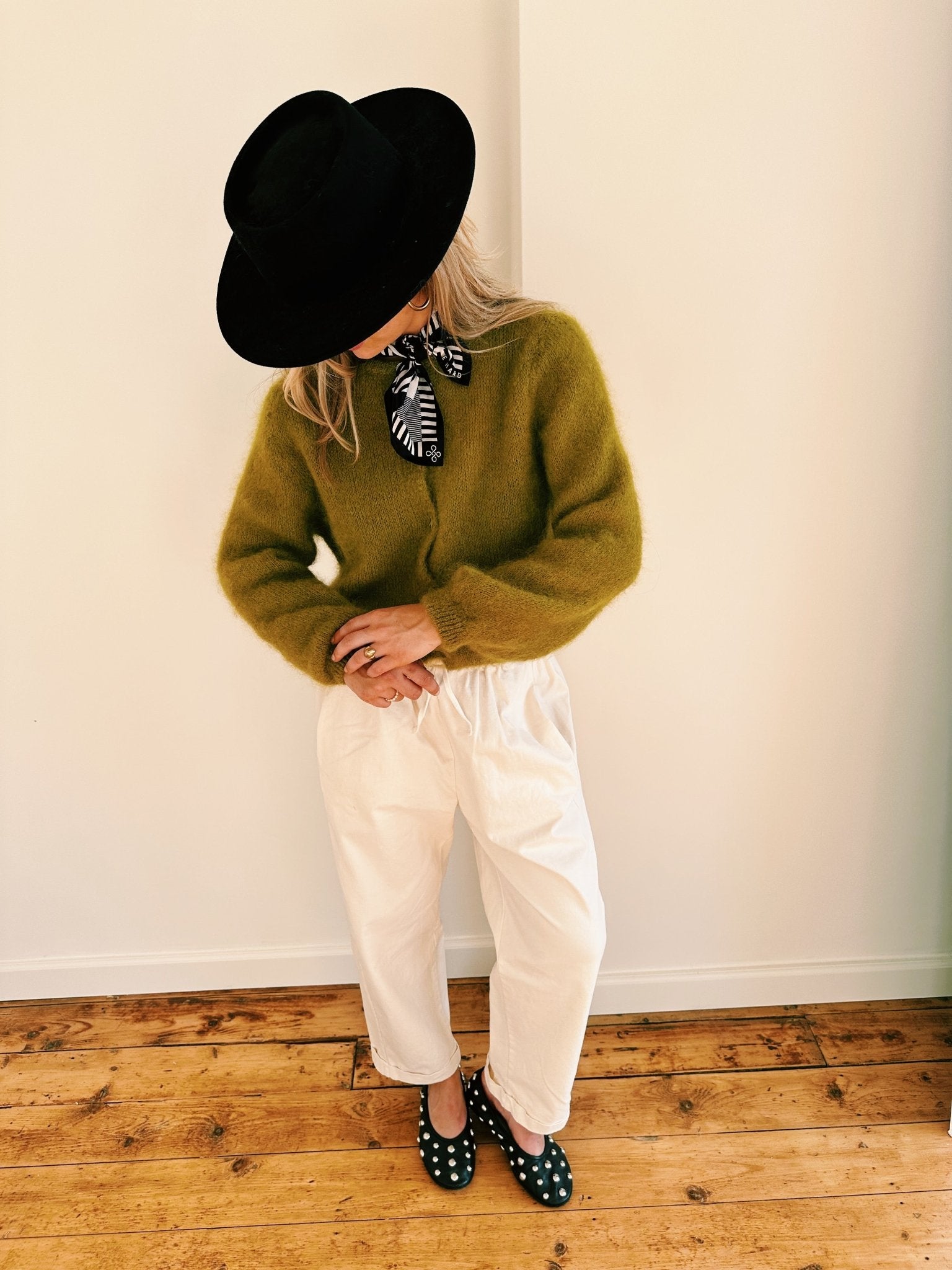 LOU - kidmohair vest mosgroen - CLAES