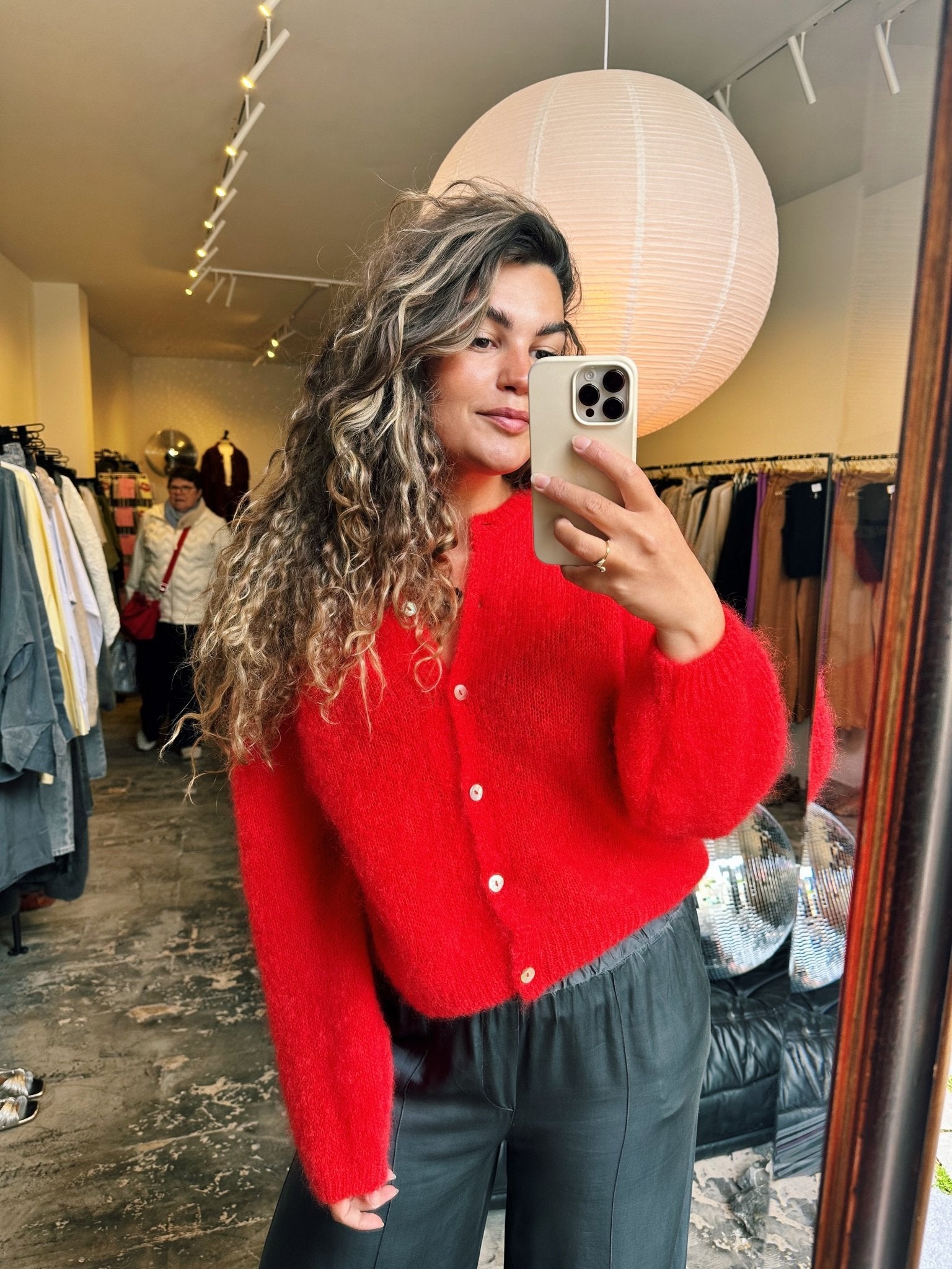 LOU - kidmohair vest rood - CLAES