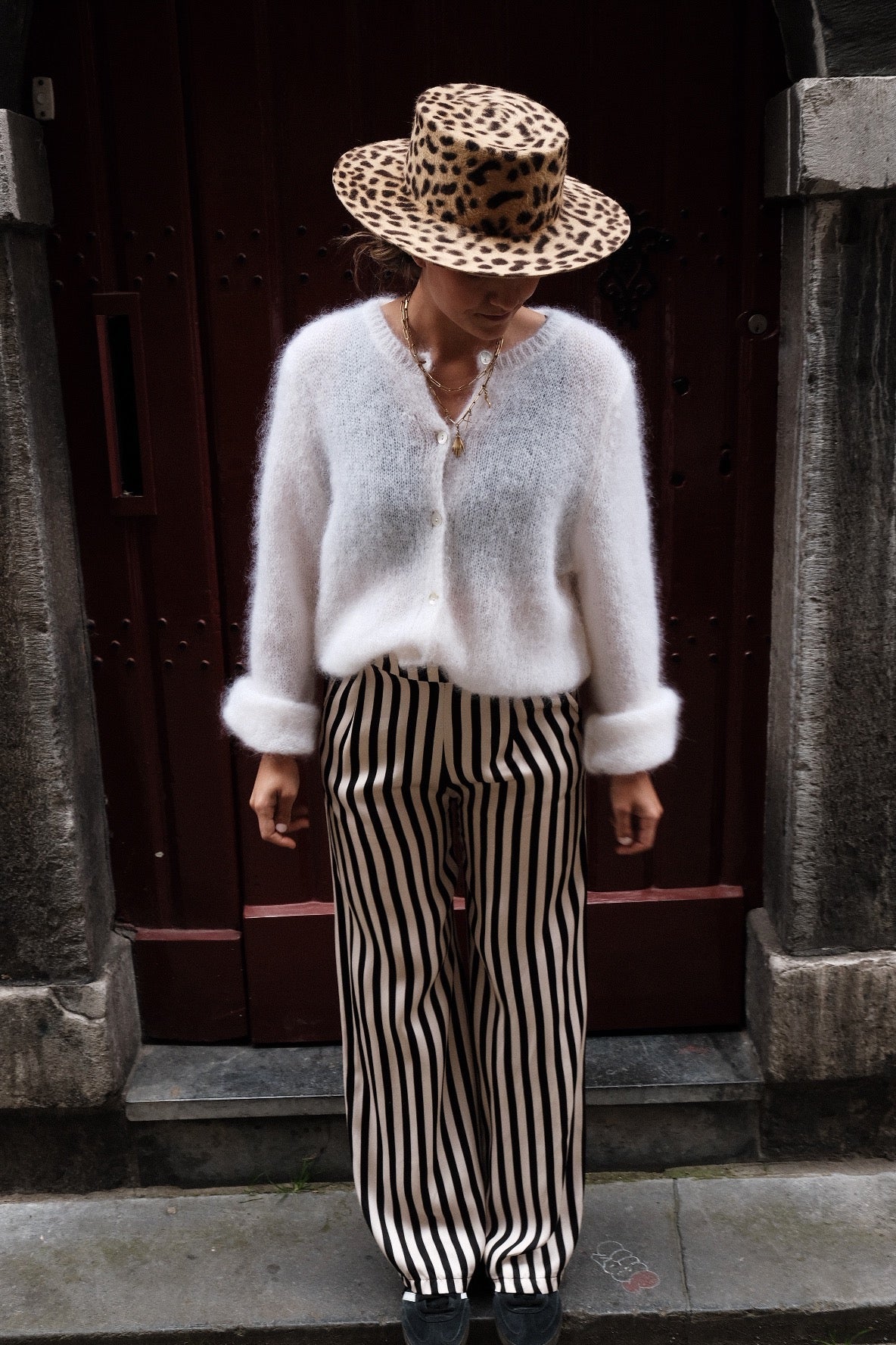 LOU - kidmohair vest wit/ecru - CLAES