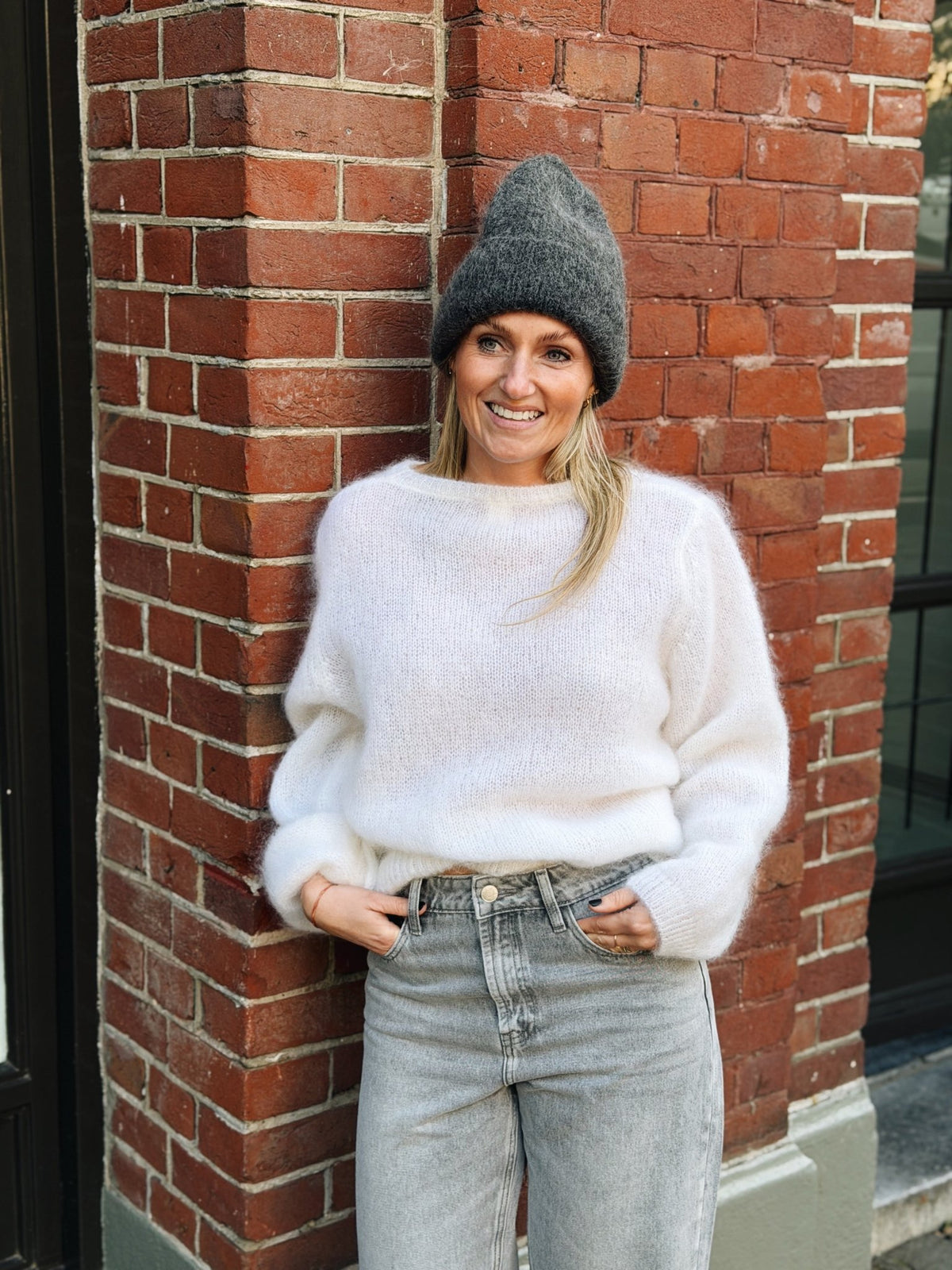LOU - kidmohair vest wit/ecru - CLAES