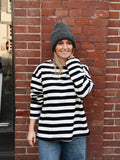 MOOS - basis longsleeve streep zwart/wit - CLAES