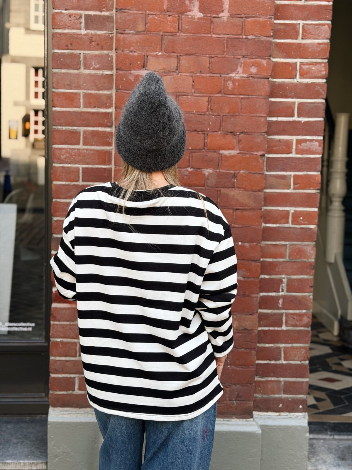 MOOS - basis longsleeve streep zwart/wit - CLAES
