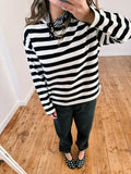 MOOS - basis longsleeve streep zwart/wit - CLAES