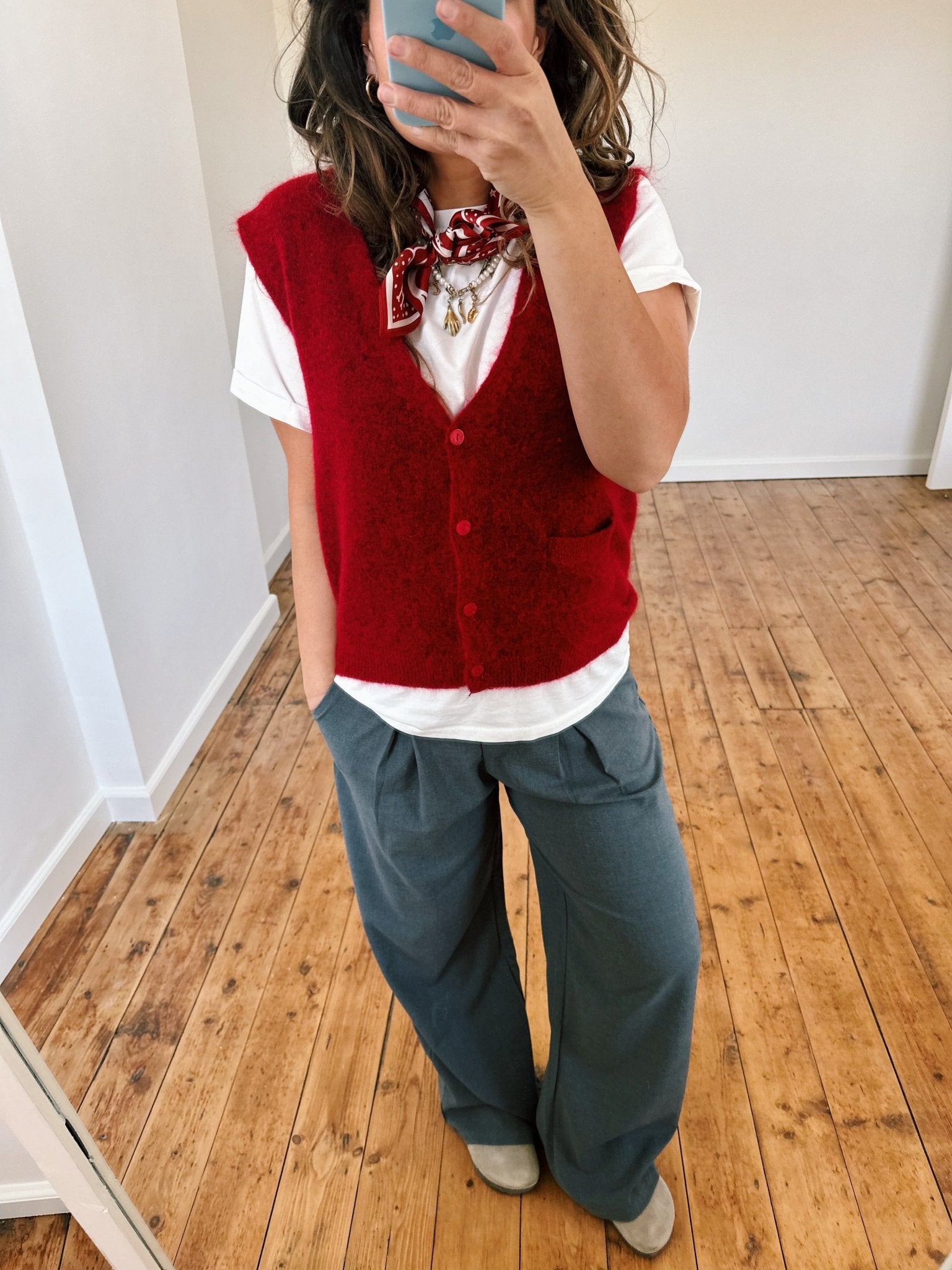 OLA - spencer kidmohair rood - CLAES