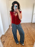 OLA - spencer kidmohair rood - CLAES