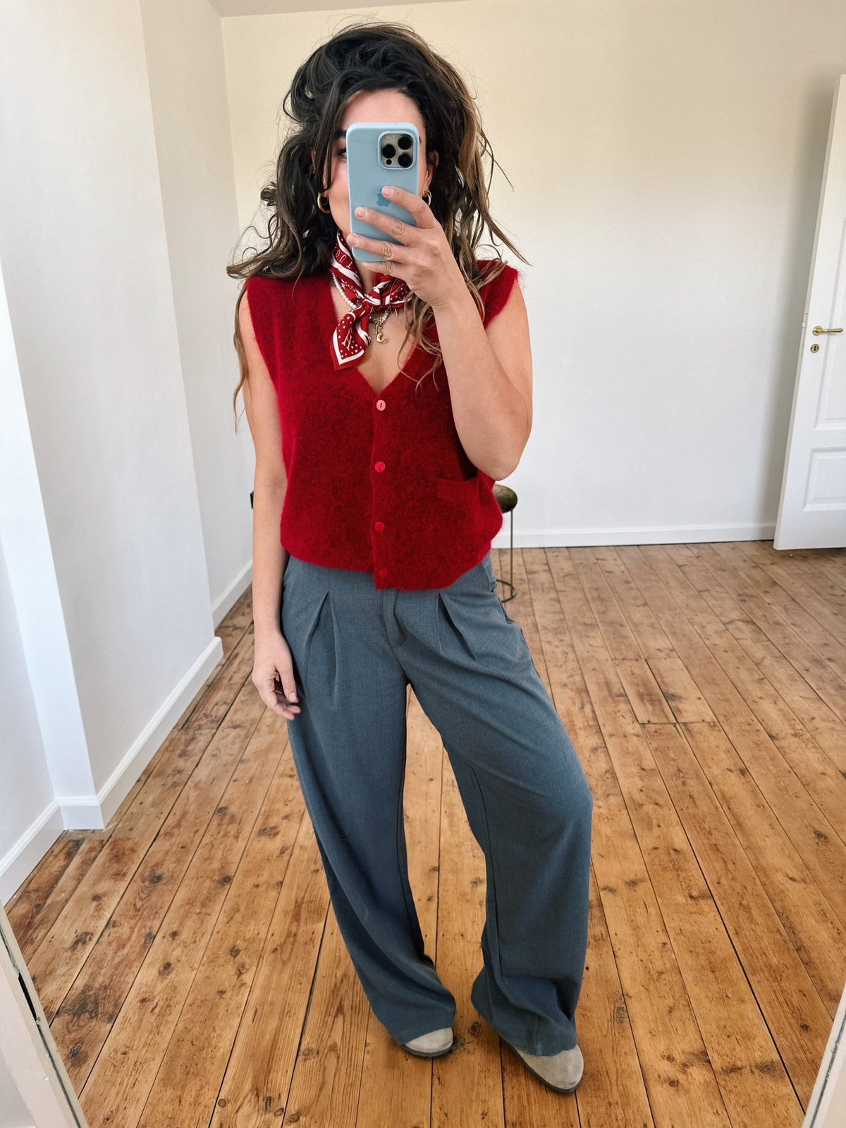 OLA - spencer kidmohair rood - CLAES