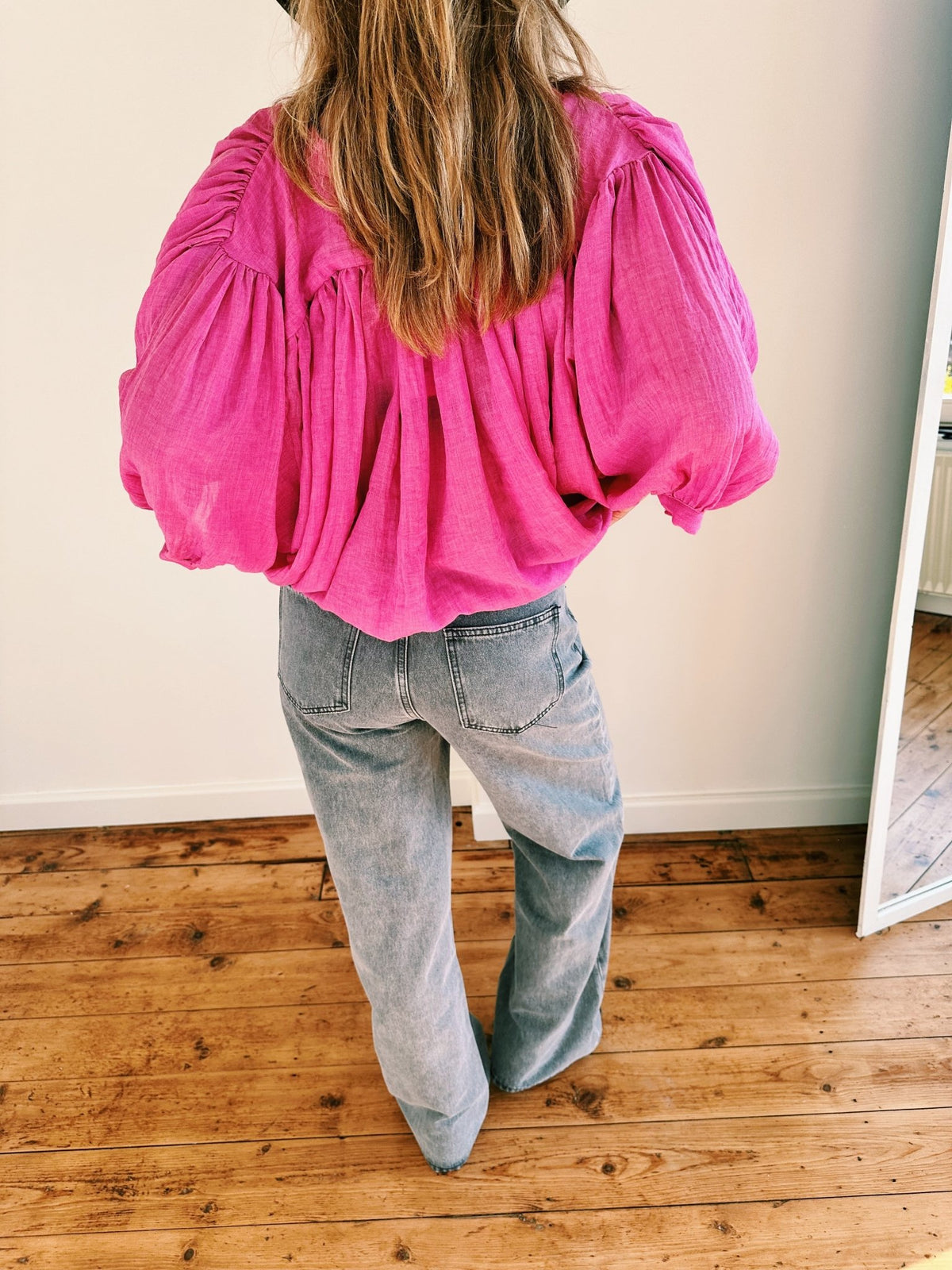 OZE - blouse met wijde mouw cherry - CLAES