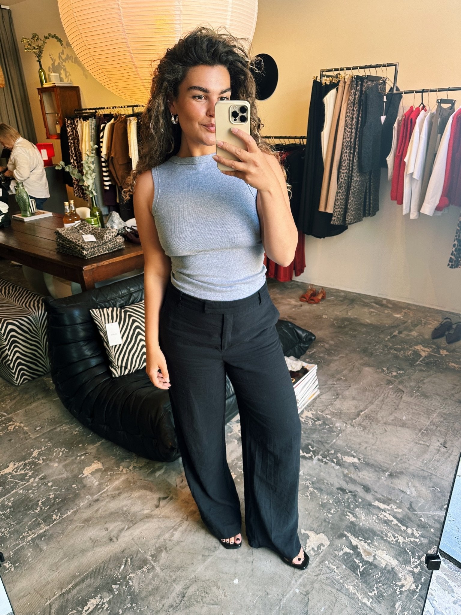 SIEP - tanktop rib lichtgrijs - CLAES