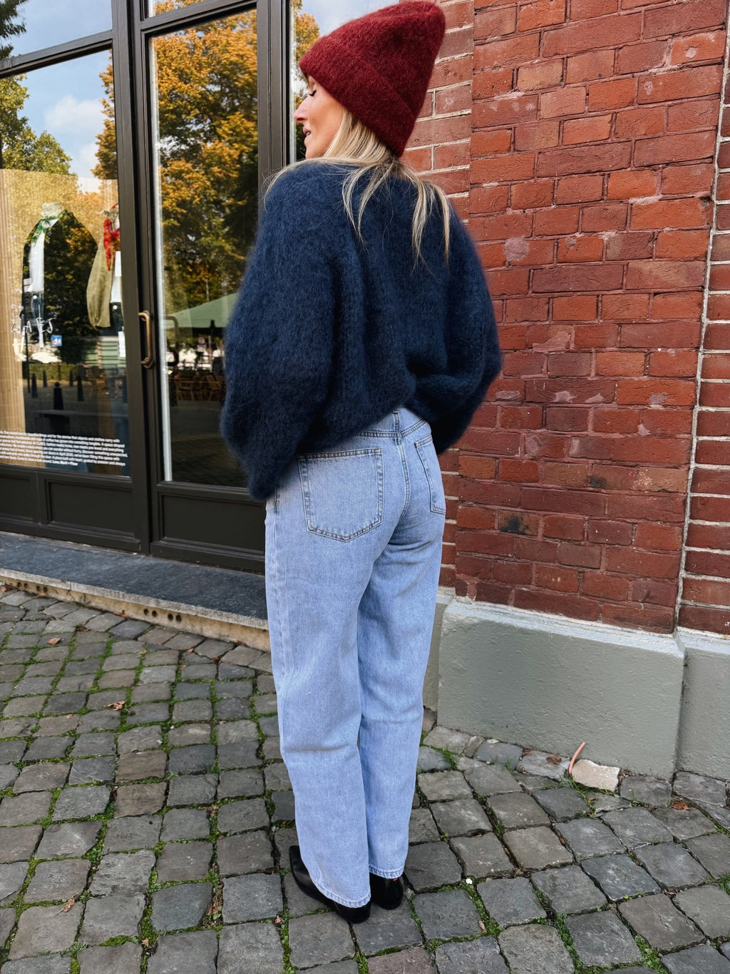 SIMME - mohair trui donkerblauw - CLAES