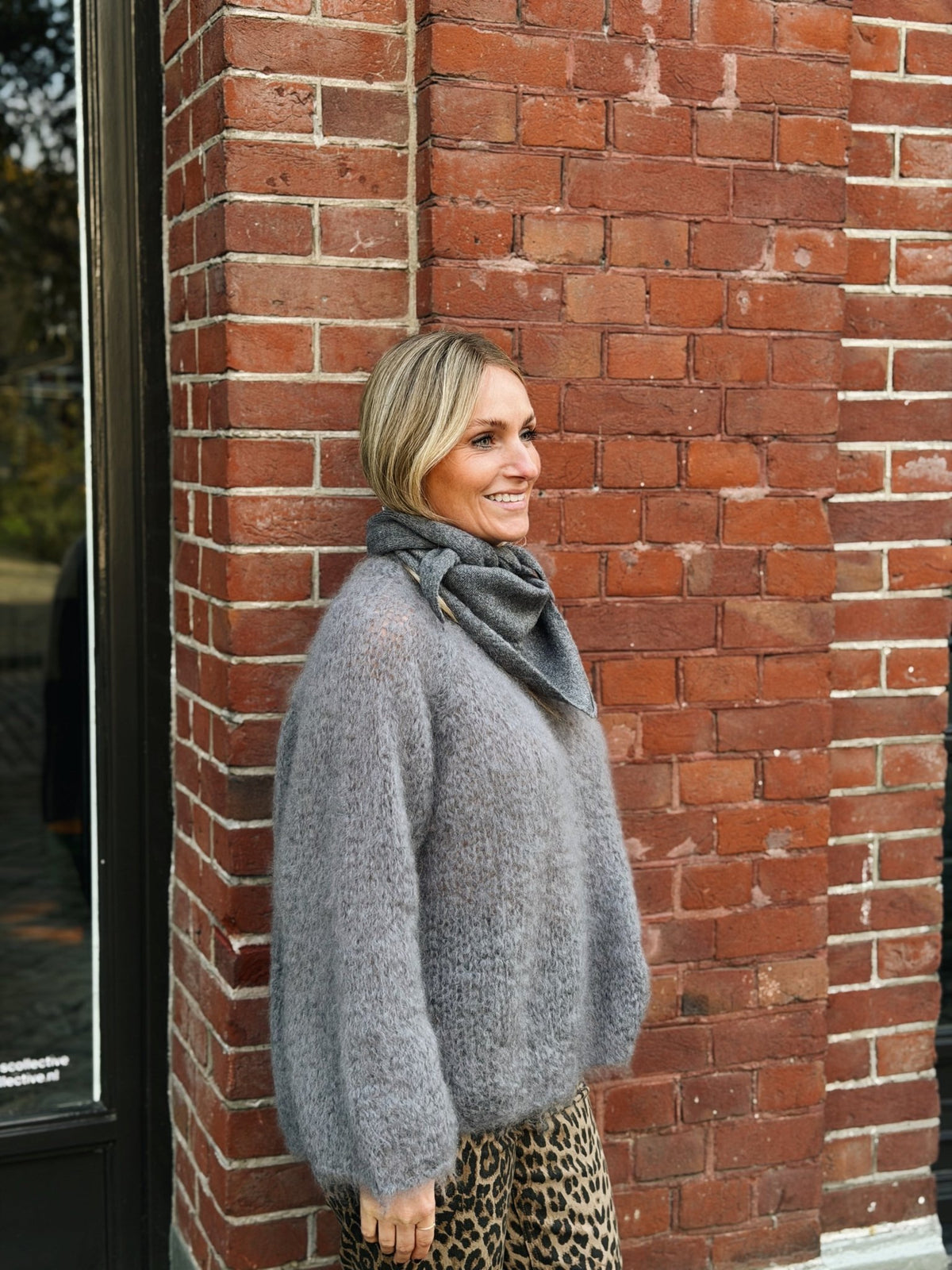 SIMME - mohair trui grijs - CLAES