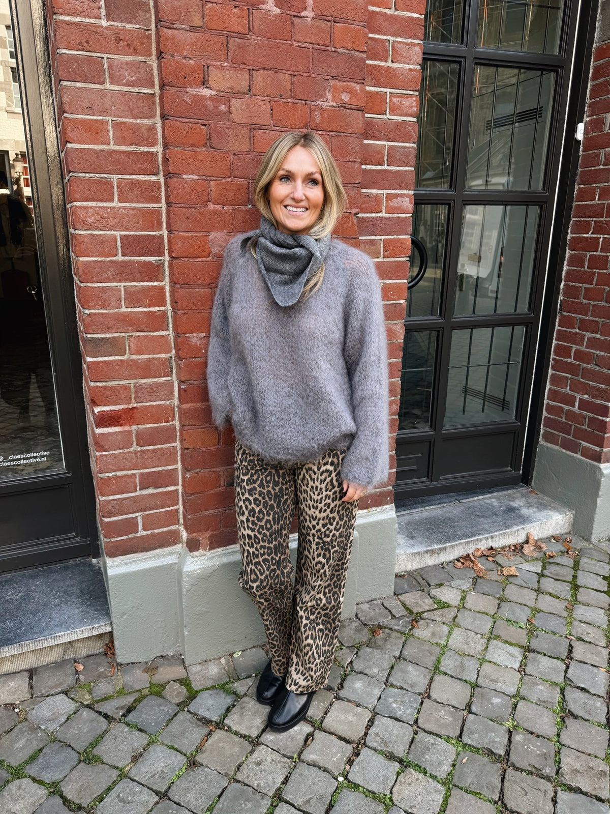 SIMME - mohair trui grijs - CLAES