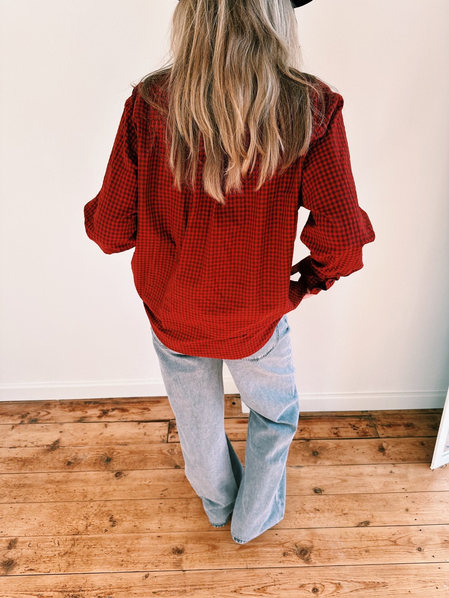 SJOERD - blouse ruit rood - CLAES