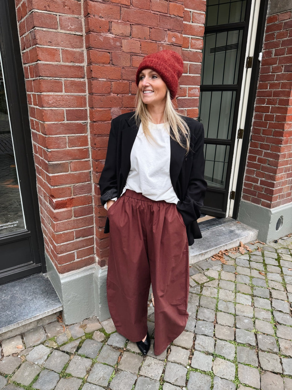 VOK - wijdere balloon broek bordeaux - CLAES